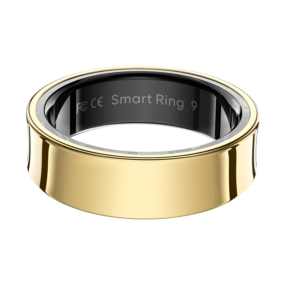 Smart ring, gold, side angle