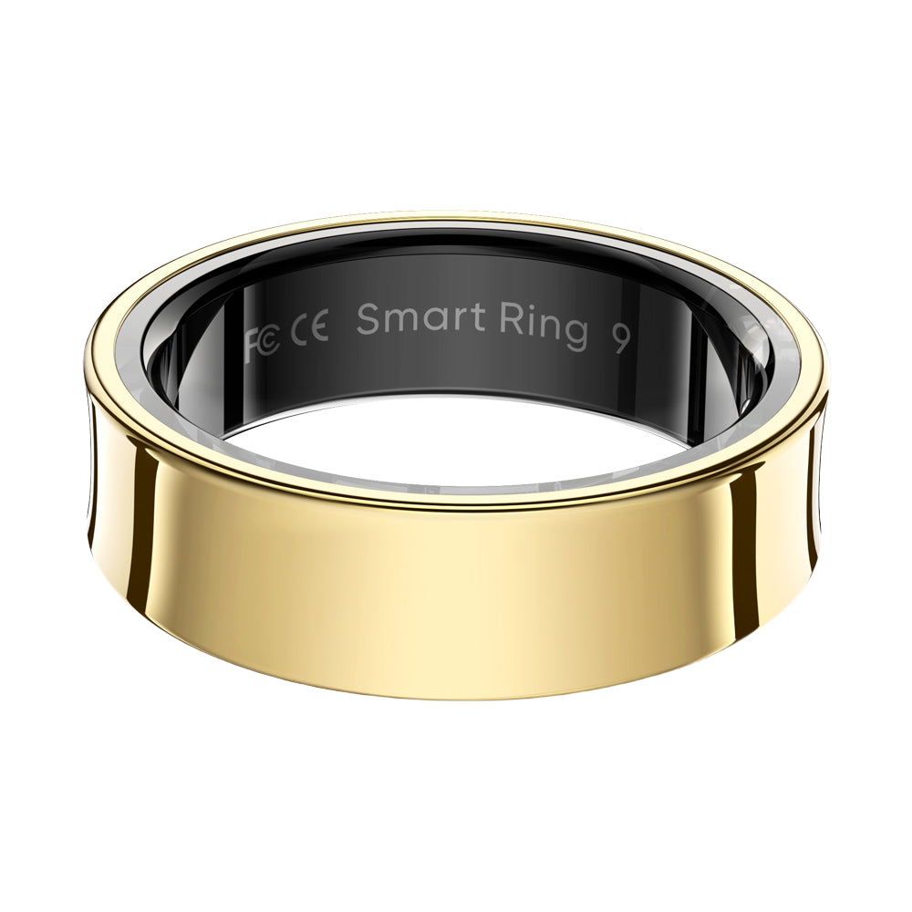 Smart ring, gold, side angle