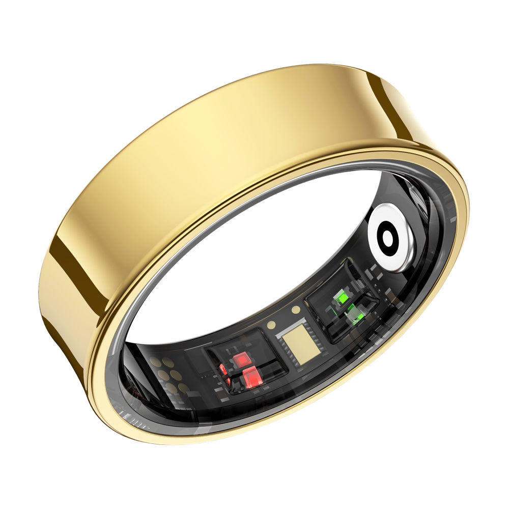 Smart ring, gold, close-up